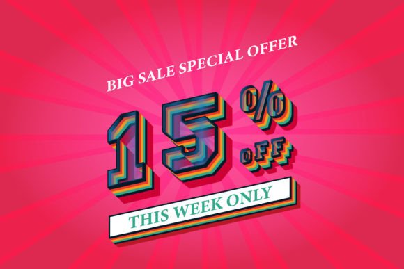 15 Percent Off Big Sale Banner Template