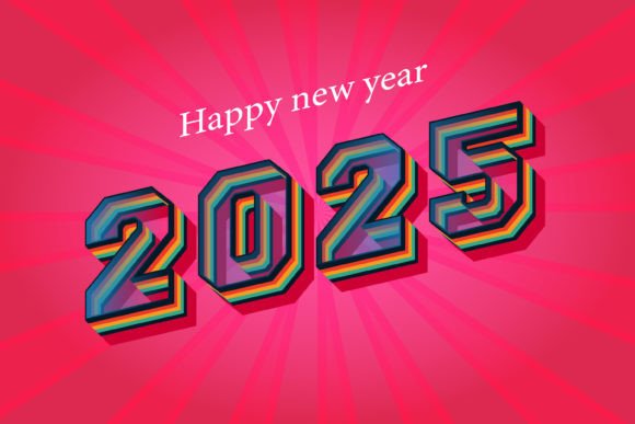 2025 Happy New Year Retro Text Effect: A Trendy Way to Celebrate with Style