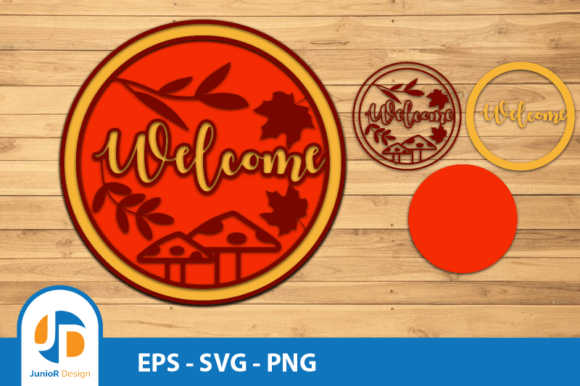 Autumn Welcome Ornament Sign SVG