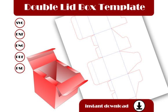 Double Lid Box Template, Gift Box