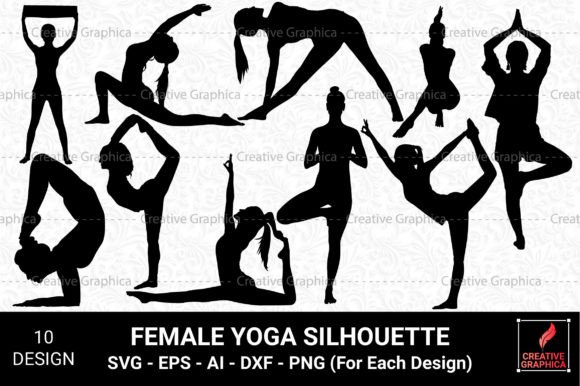 Female Yoga Pose Silhouette Vector SVG for Creative Projects