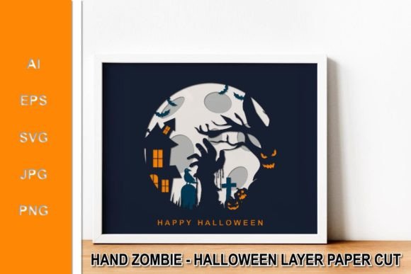 Hand Zombie - Halloween Layer Paper Cut: A Creative Tool for Halloween Enthusiasts