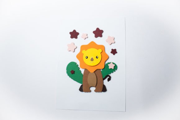 Layered Card for Kids - Lion