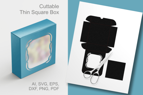Long Drop Border Window Square Gift Box