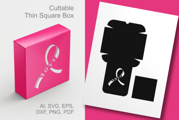 LOVE Cancer Awareness Ribbon Square Box: A Creative and Meaningful Packaging Solution