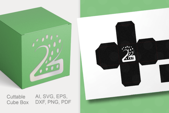 Number 2 Cube Favor Box Template SVG: Creative Packaging for Special Occasions