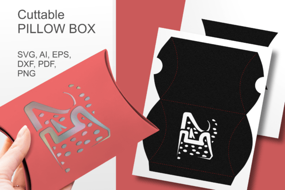 Number 21 Pillow Gift Box Template SVG for Creative Packaging