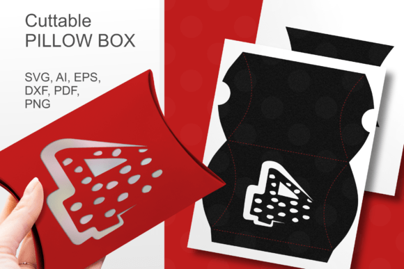 Number 4 Pillow Gift Box Template SVG
