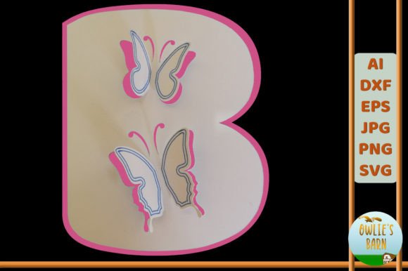 Popup Butterfly Monogram B: A Digital Design for Creative Expression