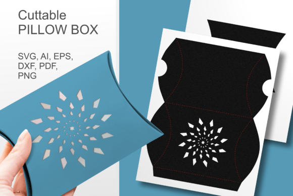 Snow Crystal Pillow Gift Box Paper Cut for Creative Holiday Packaging