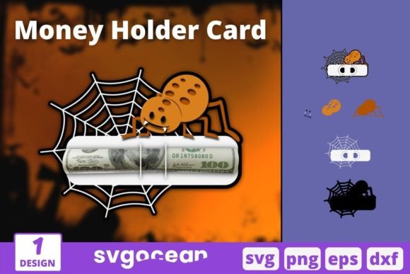 Spider Money Holder Card Svg