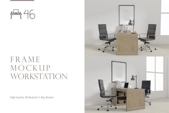 Workstation Frame Mockup, Study Table: A Designer’s Essential Tool for Professional Presentations