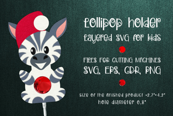 Zebra Christmas Lollipop Holder