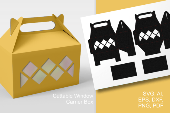 Zig-zag Square Windows Gable Gift Box